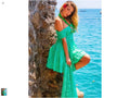 Antica Sartoria 2025 Aqua Off Shoulder Dress Green Necklace Aqua Lace Scarf Nwt