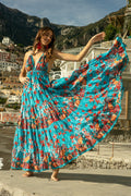 Antica Sartoria 2026 starfish And Corals Halter Long Dress Blue Nwt O/S
