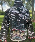 Antica Sartoria Black & White Denim Jacket Embroidery NWT XL