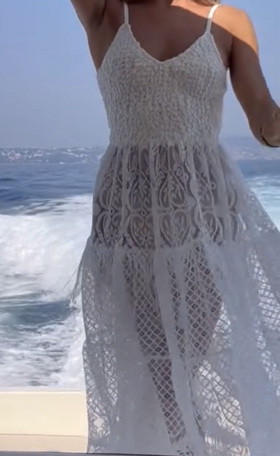 Antica Sartoria 2024 Gorgeous White Smoked Top And Lace Dress NWT O/S