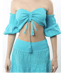 Antica Sartoria 2025 Gorgeous Turquoise Beaded Skirt & Cropped Top Nwt O/S