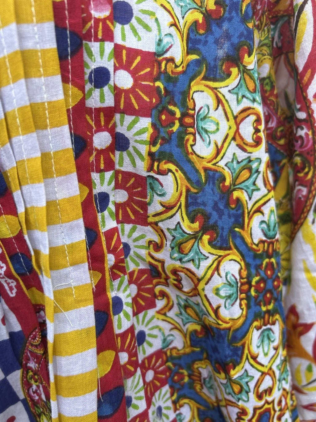 Antica Sartoria Red Blue Yellow Stripes Button Down Shirt Dress NWT XL