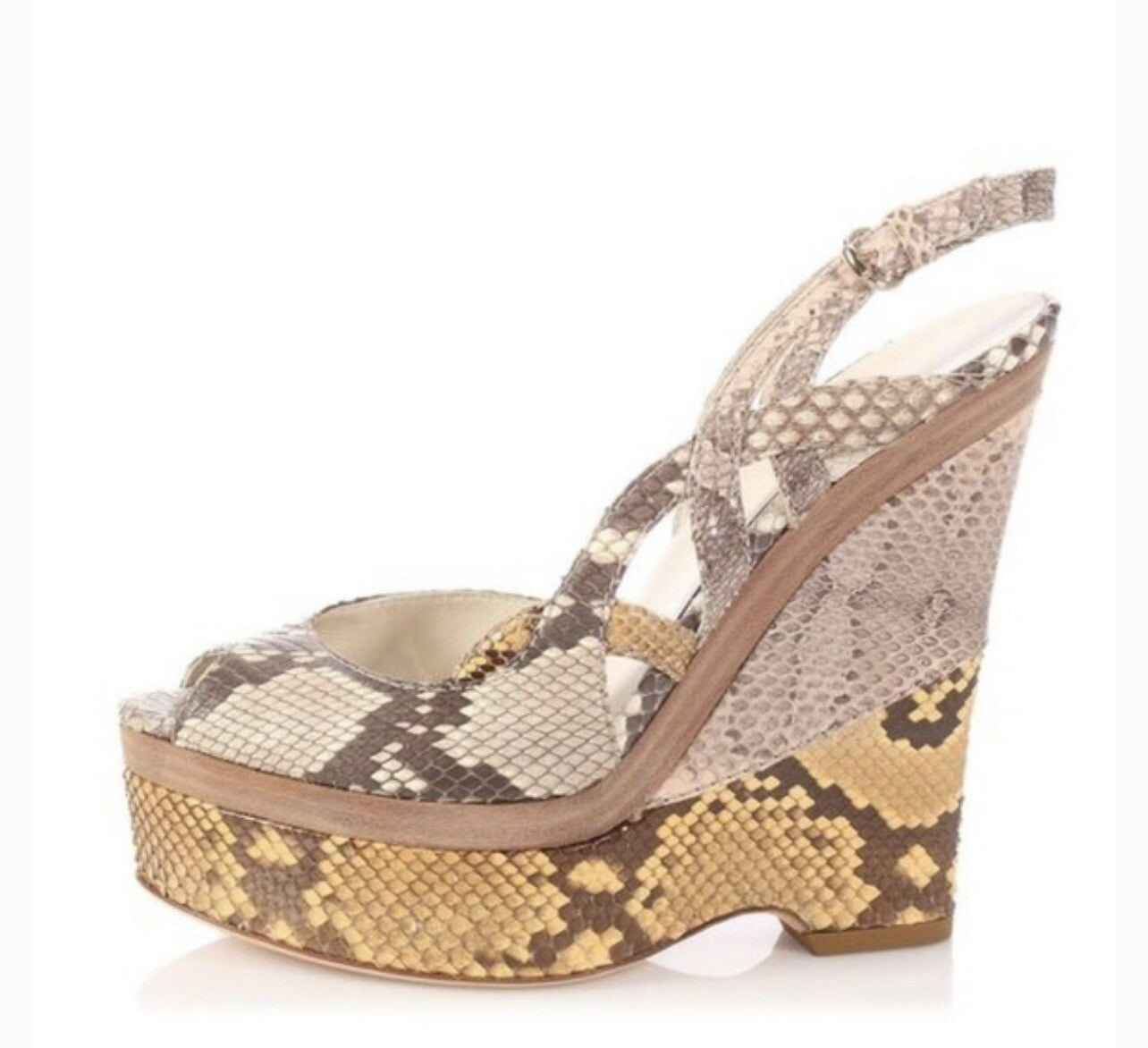 Gucci Snakeskin Wedges 38.5 EUC💛🤎