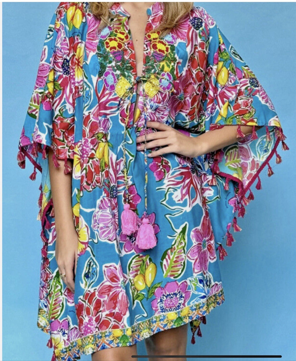 Antica Sartoria. 2024 FLOWER FLOWERS SHORT PONCHO/DRESS/TOP