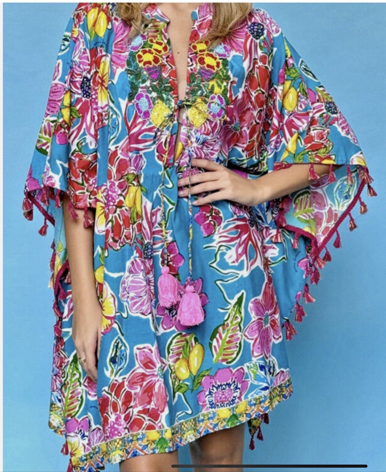 Antica Sartoria. 2024 FLOWER FLOWERS SHORT PONCHO/DRESS/TOP