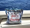 Antica Sartoria Positano tote  Zipper Bag Rectangle NWT Beautiful Blue & White