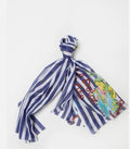 ANTICA SARTORIA 2025 BLUE & WHITE STRIPE POSITANO COTTON SCARF