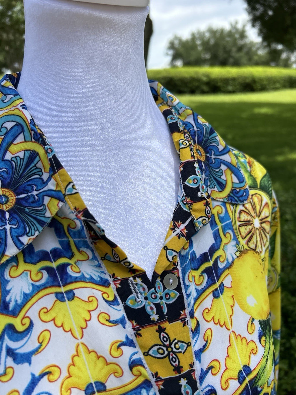 Antica Sartoria Lemon 🍋 Italian Print Kaftan Mumu Gorgeous L/XL