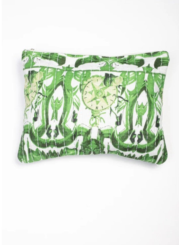 Antica Sartoria 2025 Green & White Zipper Clutch Laptop Bag NWT