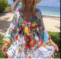 Antica Sartoria 2024 Gorgeous Scenes Of Napoli Beaded Waist Dress Nwt LAST ONE