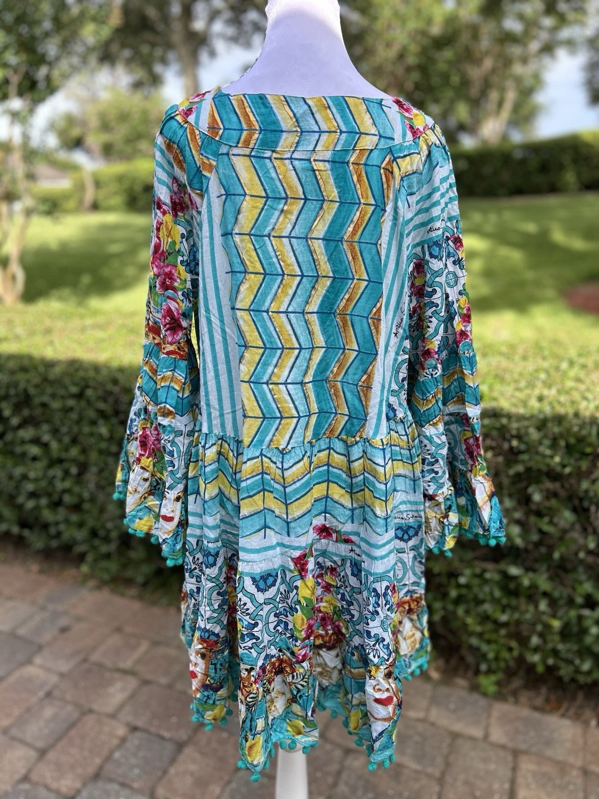 Antica Sartoria 2024 Ladies & Flowers V Neck Beaded Dress NWT O/S