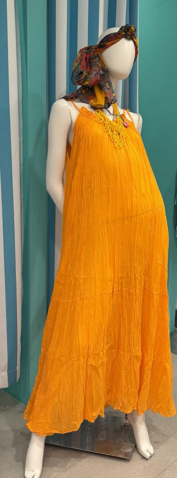 ANTICA SARTORIA 2025 Orange LONG DRESS WITH STRAPS NWT O/S