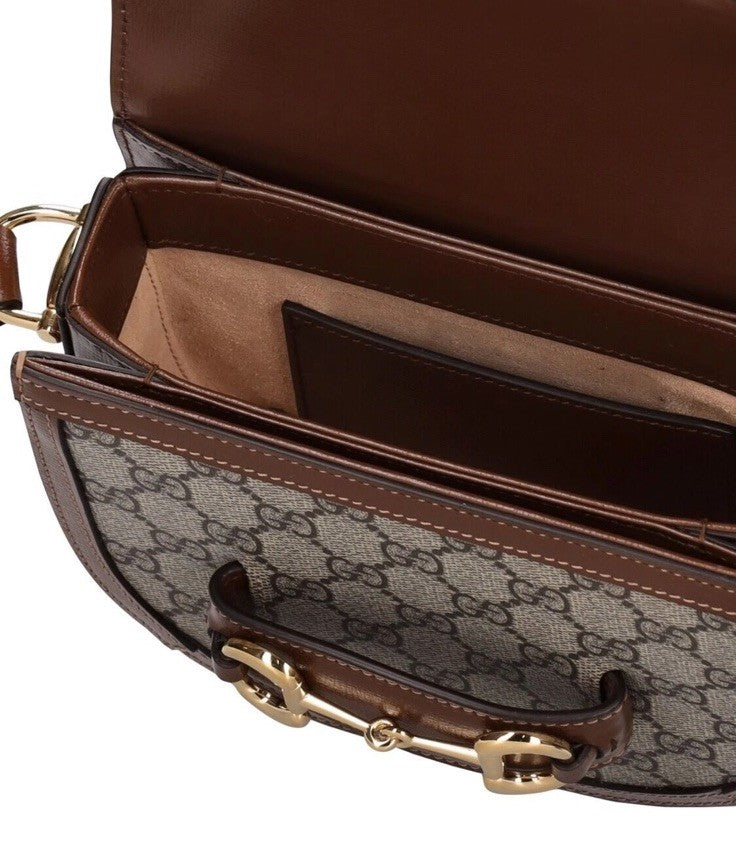 Gucci GG Supreme Horsebit 1955 Mini Rounded Shoulder Bag NEW