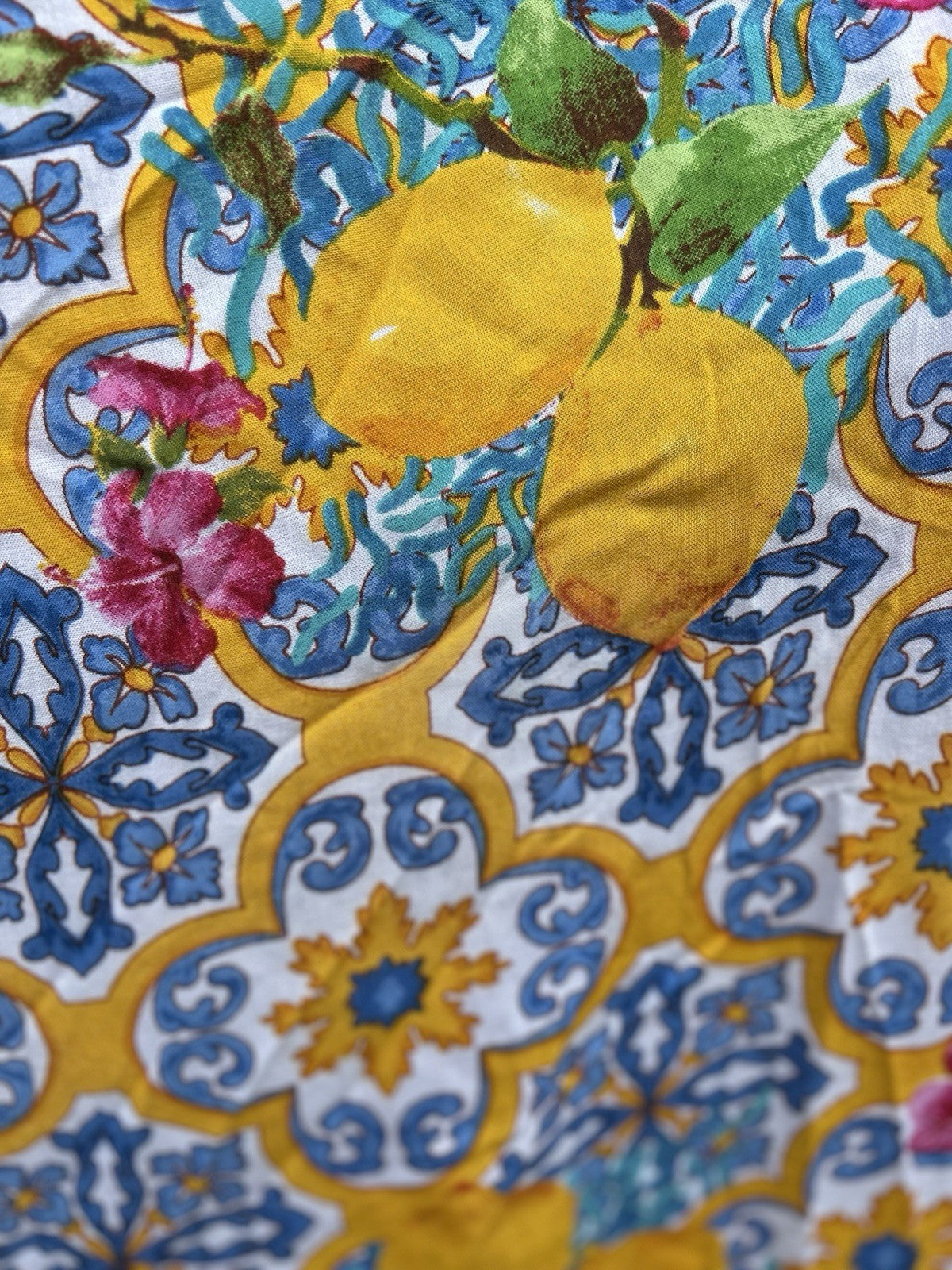 Antica Sartoria 2024 Big SALE  Lemon & Blue Orange Kaftan Mumu O/S XXL NWT