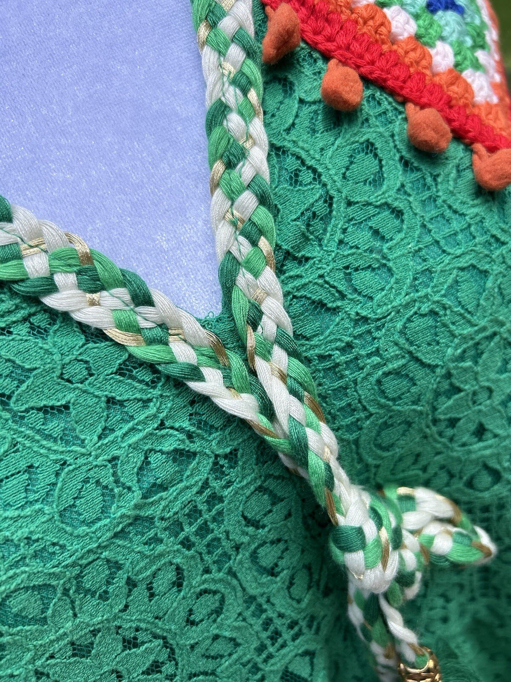 Made In Italy Dress Like Antica Sartoria Embroidered Gorgeous Green M