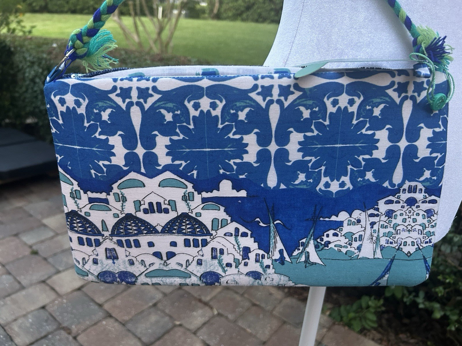 ANTICA SARTORIA  2024 BLUE GREEN DOLCE VITA BEAUTIFUL BEADED PURSE NWT