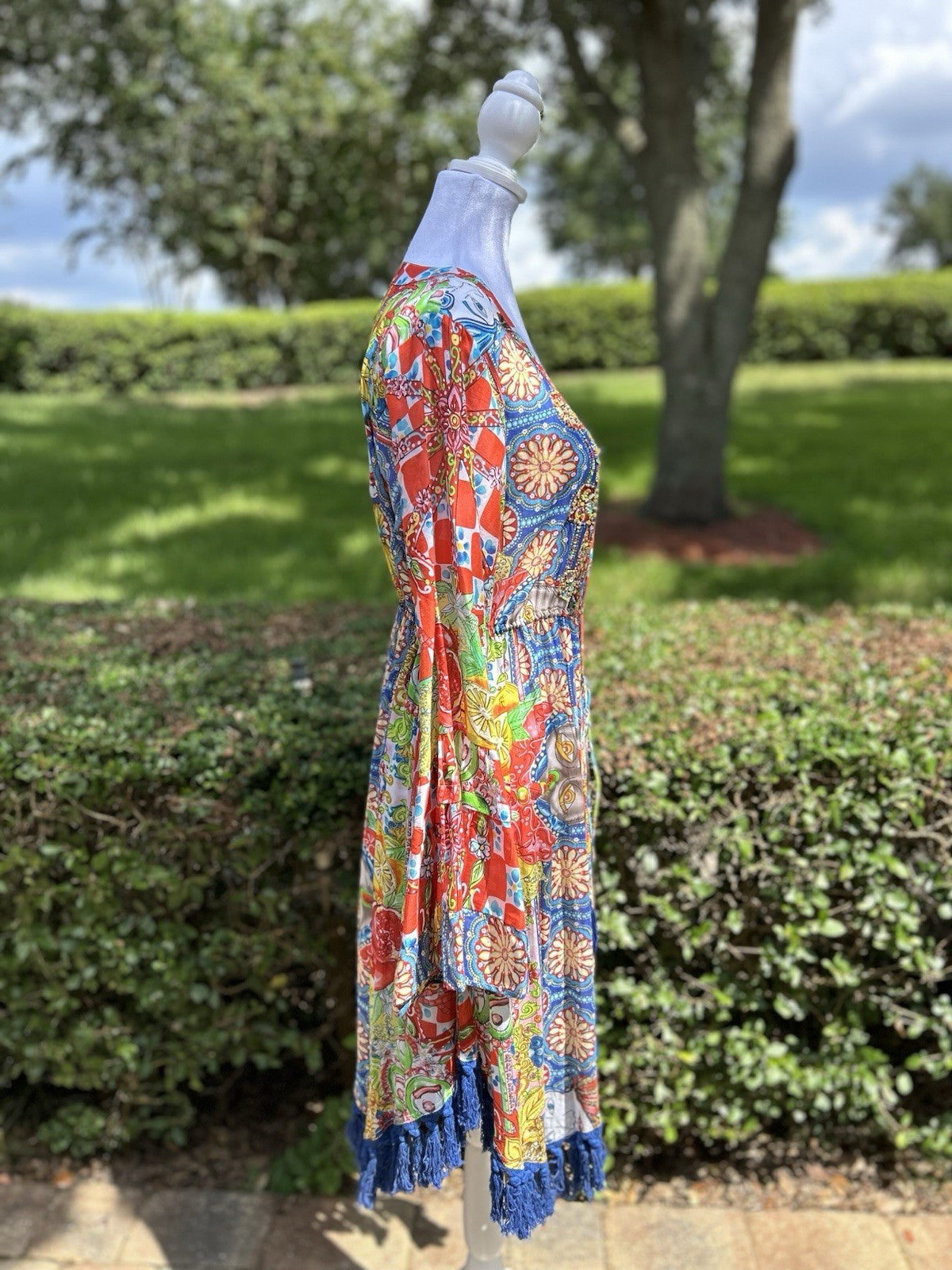 Antica Sartoria 2024 Colorful Beaded Kimono Cover Up NWT O/S