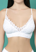Antica Sartoria Beaded Smocked Back Bra-Lette Size 32-36D Nwt White