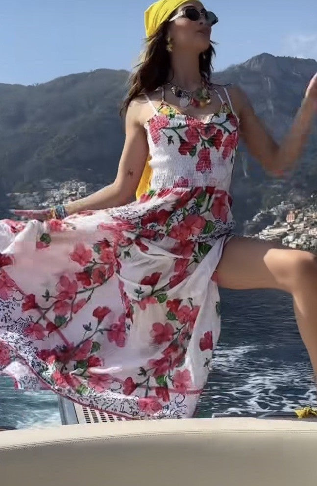 ANTICA SARTORIA 2026 Peek A Boo Back Roses Flowers Long Dress Gorgeous O/S