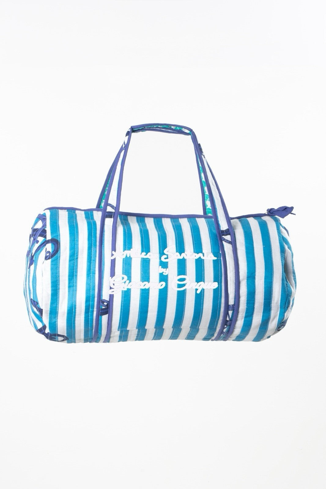 Antica Sartoria 2025 Blue White Sailor Stripe Beach Bag Duffle Nwt