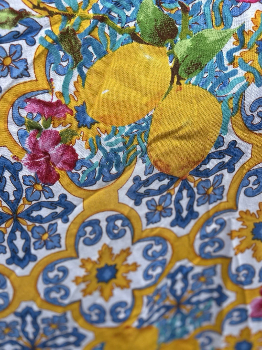 Antica Sartoria 2024 Lemon & Blue Orange Kaftan Mumu O/S XXL NWT