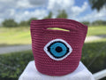 Crochet Hand Woven Evil Eye Bag Luxury Macrame knit Bucket bag Multicolor 🧶🧿