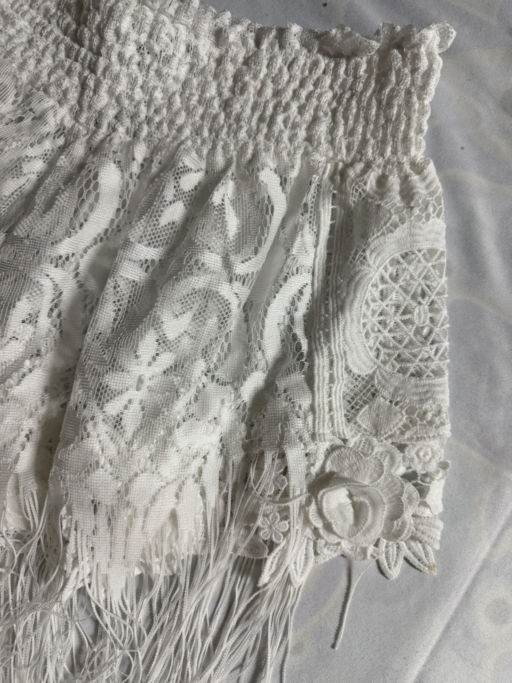 Antica Sartoria White Lace Short / Top Set NWT O/S Gorgeous