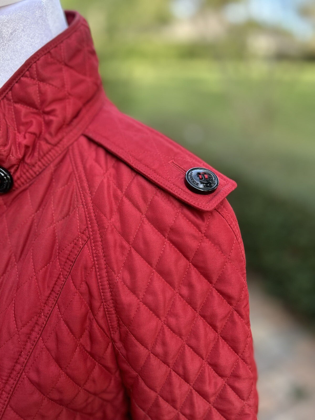 Women Burberry Checks Red Jacket Size 8 Zipper