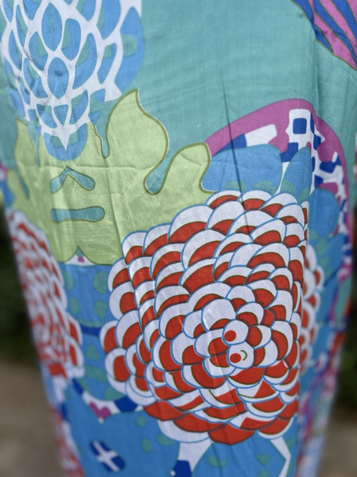 ANTICA SARTORIA 2024 AQUA COLORFUL FLOWER LONG MUMU/KAFTAN/DRESS NWT OS