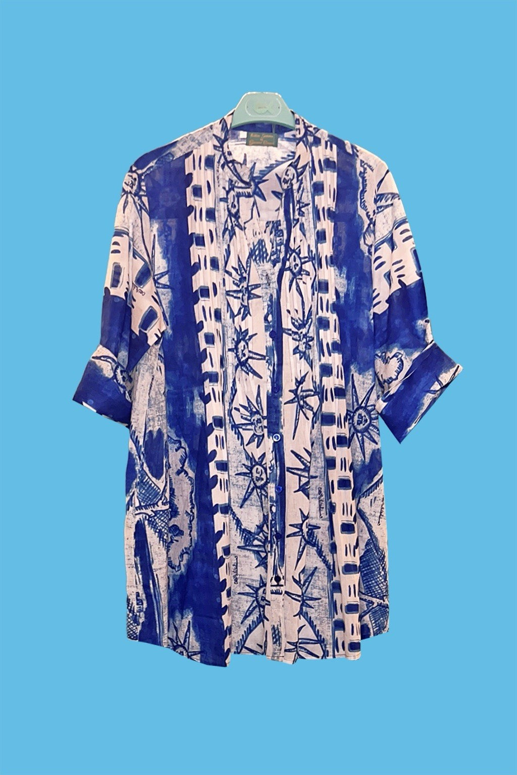ANTICA SARTORIA 2024 MED DREAM OF NAPLES BUTTON DOWN SHORT DRESS/KAFTAN NWT