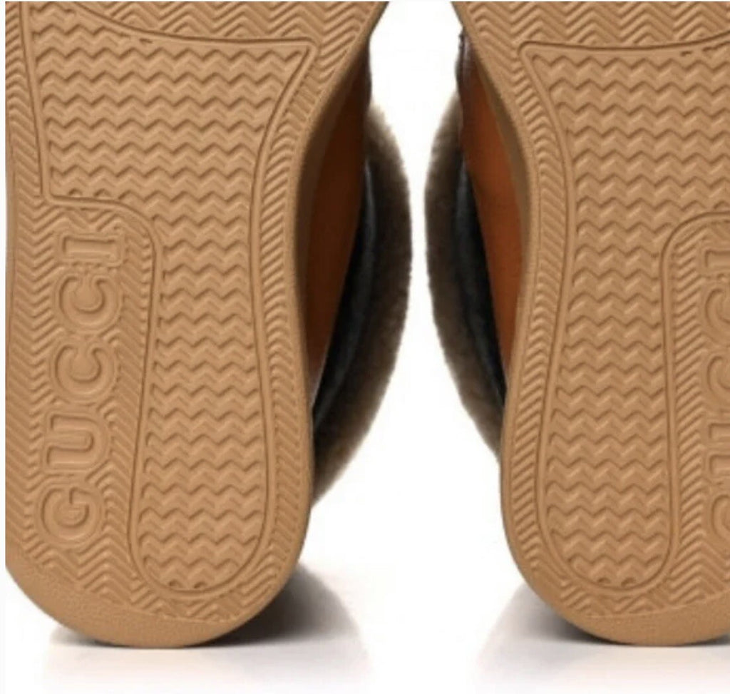 Gucci Interlocking GG Wool Monogram Shearling Boots Size 39+ NEW In BOX
