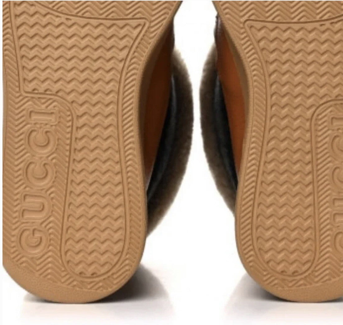 Gucci Interlocking GG Wool Monogram Shearling Boots Size 39+ NEW In BOX