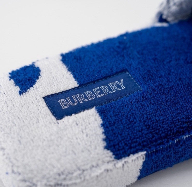 BURBERRY Snug Soft Cotton Towelling Slippers, NWT Size 6.5 runs big