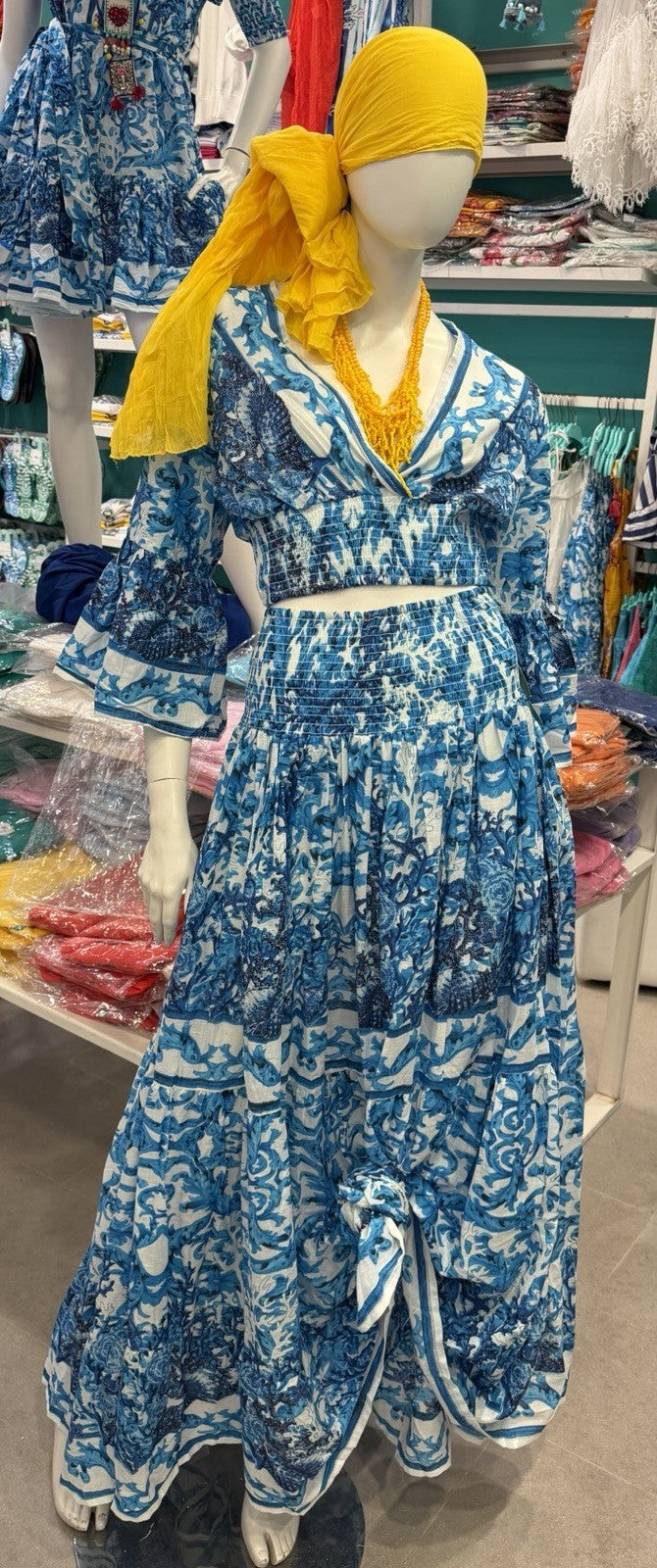 Antica Sartoria 2026 Blue & White Skirt Set NWT O/S