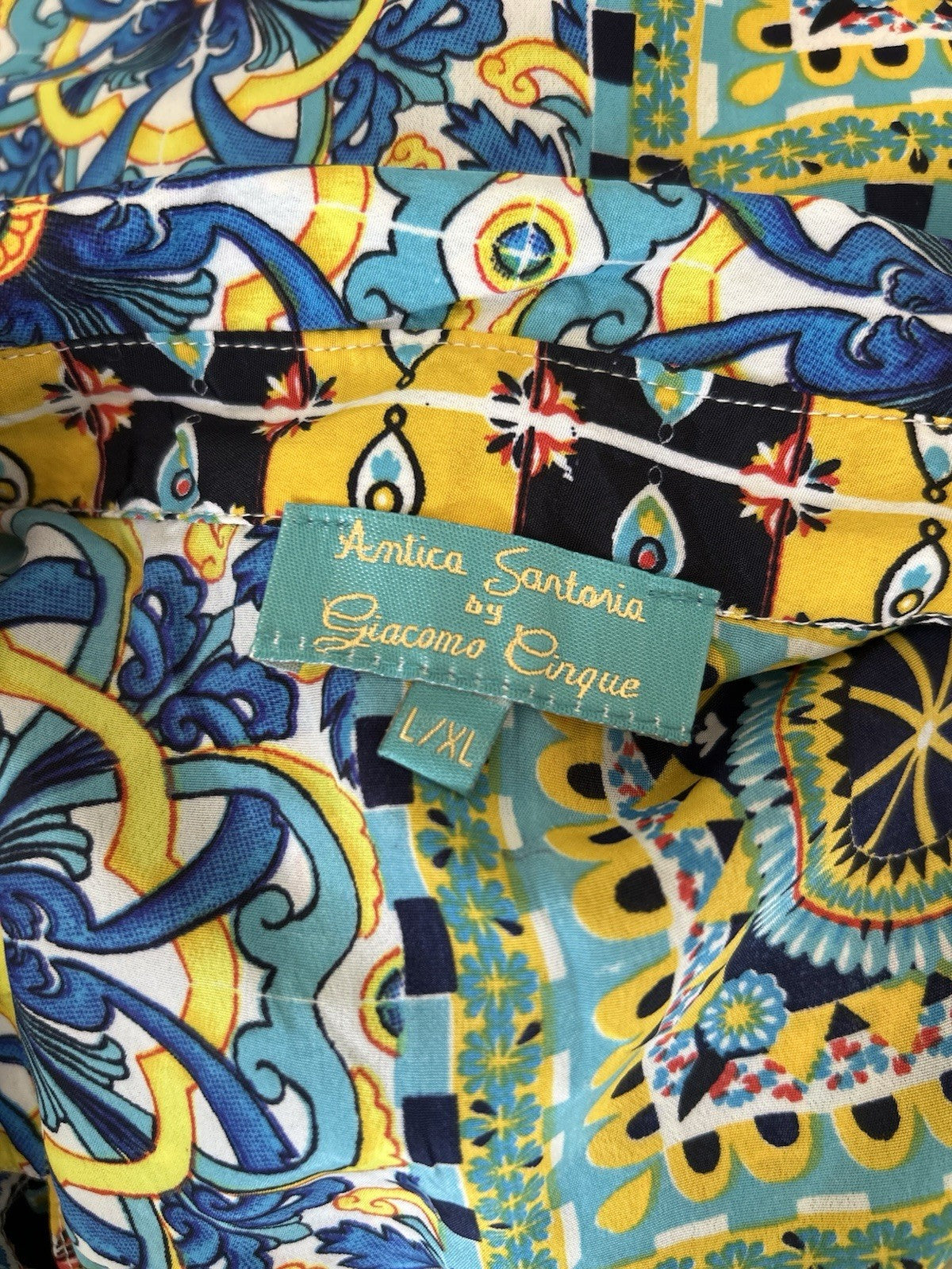 Antica Sartoria Lemon 🍋 Italian Print Kaftan Mumu Gorgeous L/XL
