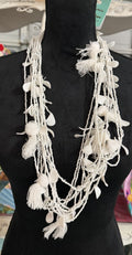 Antica Sartoria 2024 Beautiful White Pompom Beaded Necklace Nwt