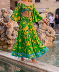 Antica Sartoria 2026 Gorgeous Green Lemon Skirt Top Set  NWT O/S