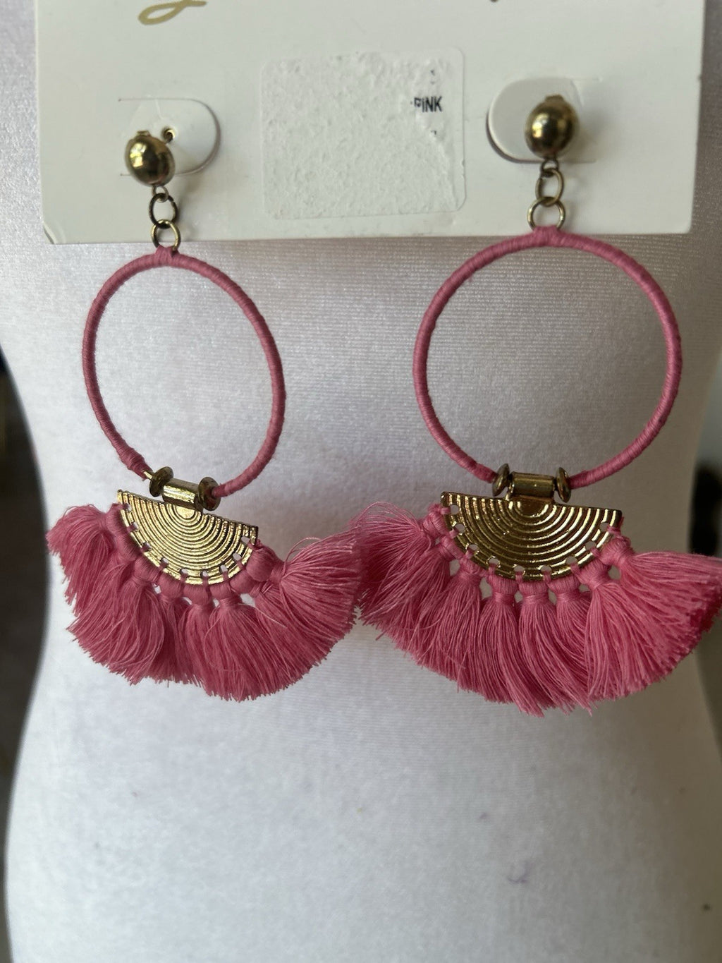 ANTICA SARTORIA PINK HOOP FAN PIERCED EARRINGS NWT SOLD OUT