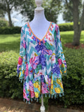 Antica Sartoria Zigzag Aqua Blue Top Dress NWT O/S