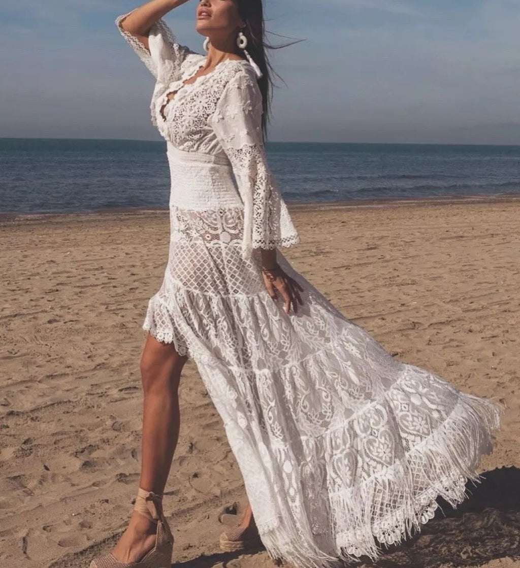 Antica Sartoria 2024 Gorgeous White Lace Dress High Low Stunning NWT