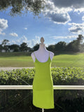 Italian Style Slip Dress 95% Viscose 5% Elastan Hard To Find Lime Green