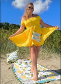 Antica Sartoria 2025 Smocked Sunny Yellow Off Shoulder Dress Nwt