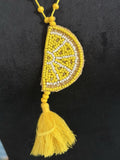Antica Sartoria 2026 Yellow Lemon Slice Beaded Necklace Nwt