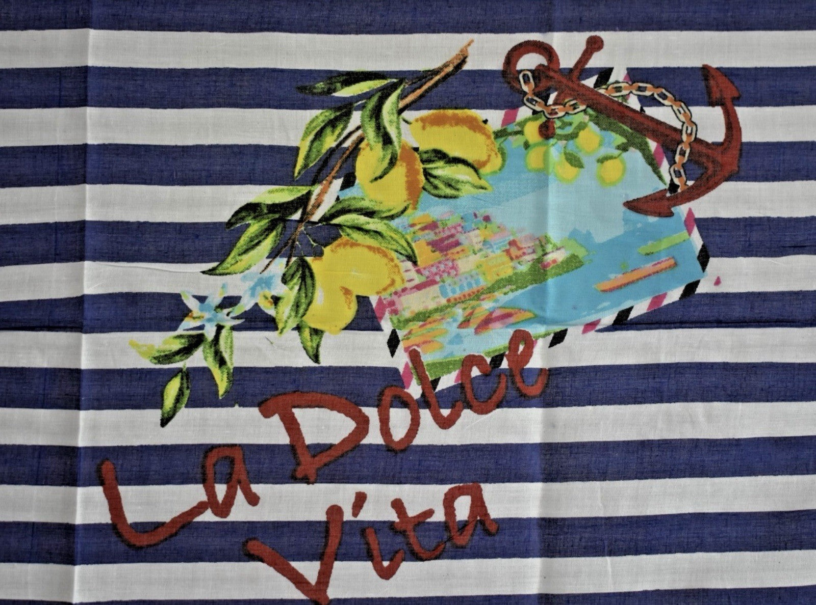 ANTICA SARTORIA 2025 BLUE & WHITE STRIPE POSITANO COTTON SCARF