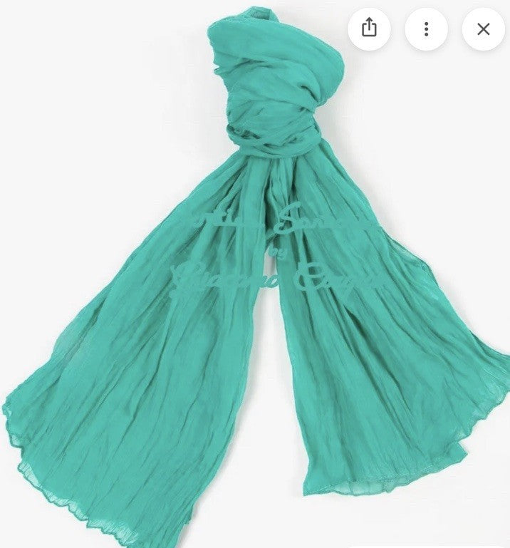 ANTICA SARTORIA 2025 GREEN COTTON SCARF  40x70