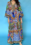 ANTICA SARTORIA LONG GORGEOUS COLORFUL BEADED DRESS O/S