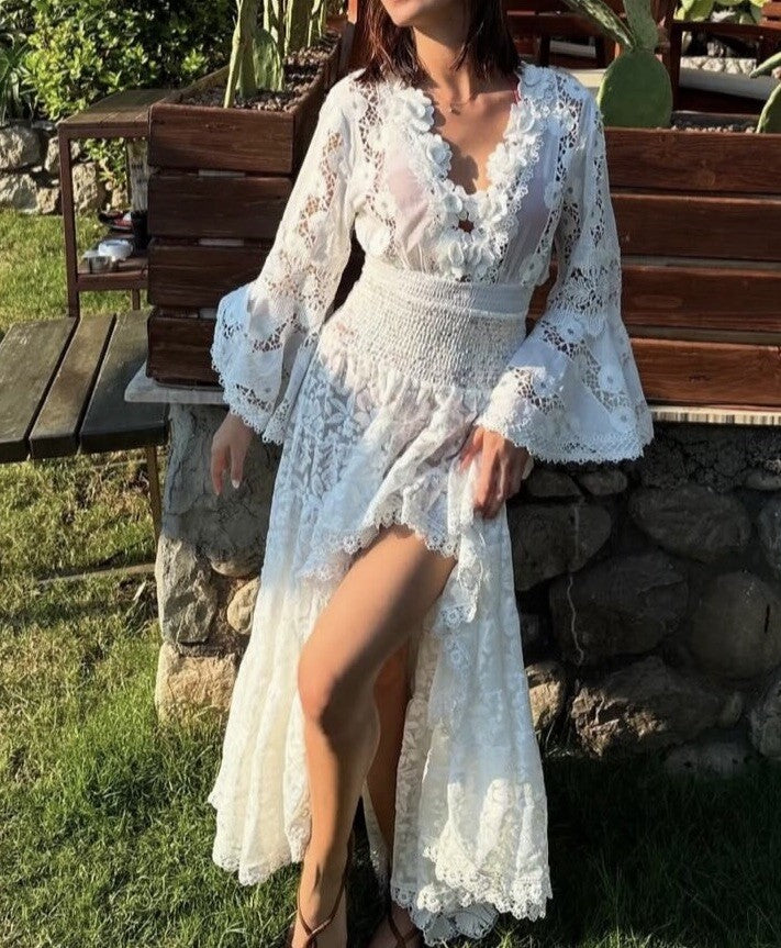 Antica Sartoria 2024 Gorgeous White Lace Dress High Low Stunning NWT