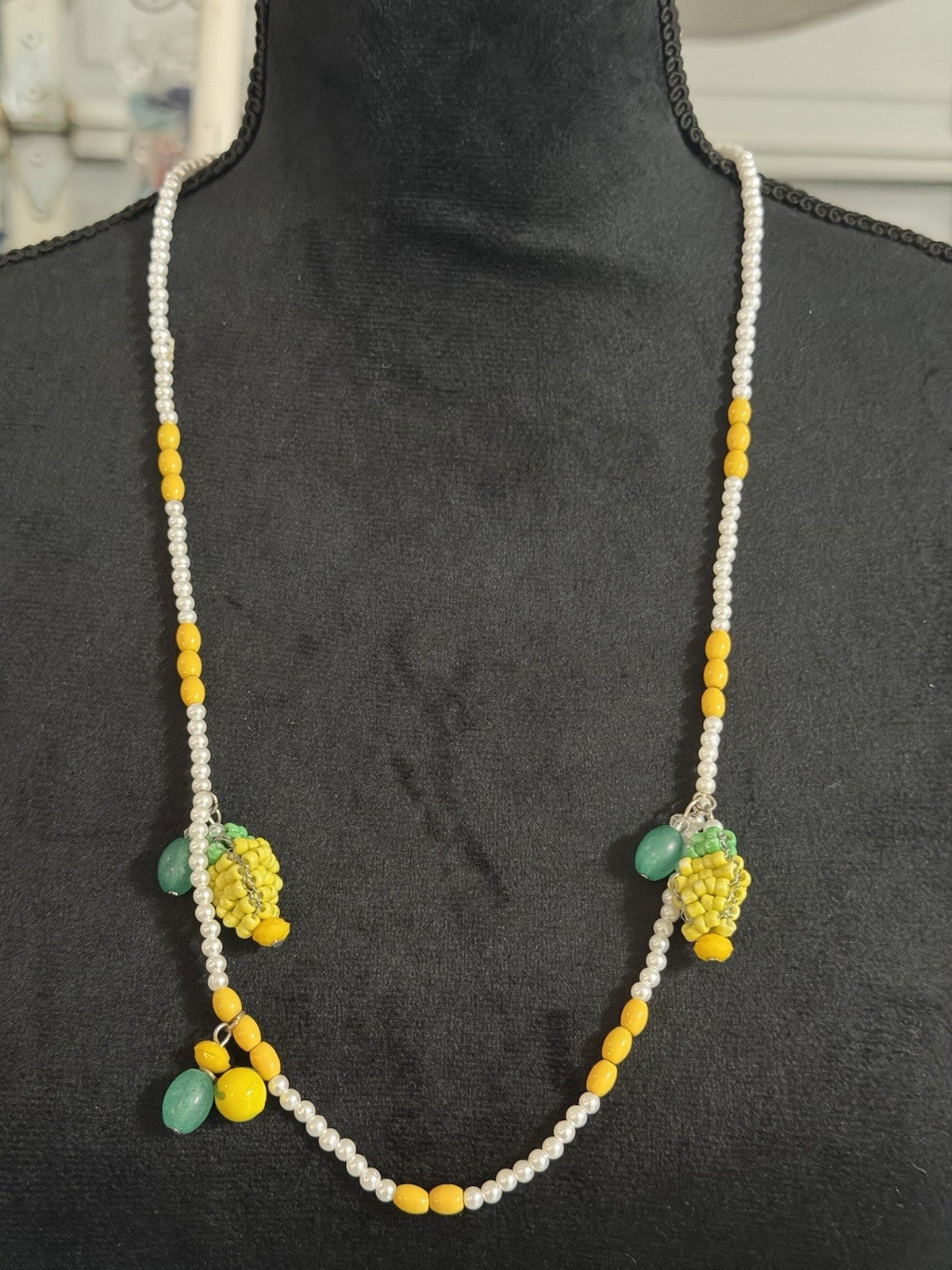 Antica Sartoria 2025 Yellow Lemon Slice Beaded Necklace Nwt