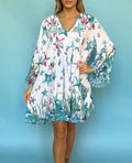 ANTICA SARTORIA 2024 BLUE & WHITE STARFISH & CORAL SHORT DRESS NWT S/M