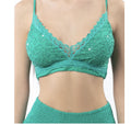 Antica Sartoria Bralette Bando Green Beaded  Bra & Matching Skirt O/S NWT